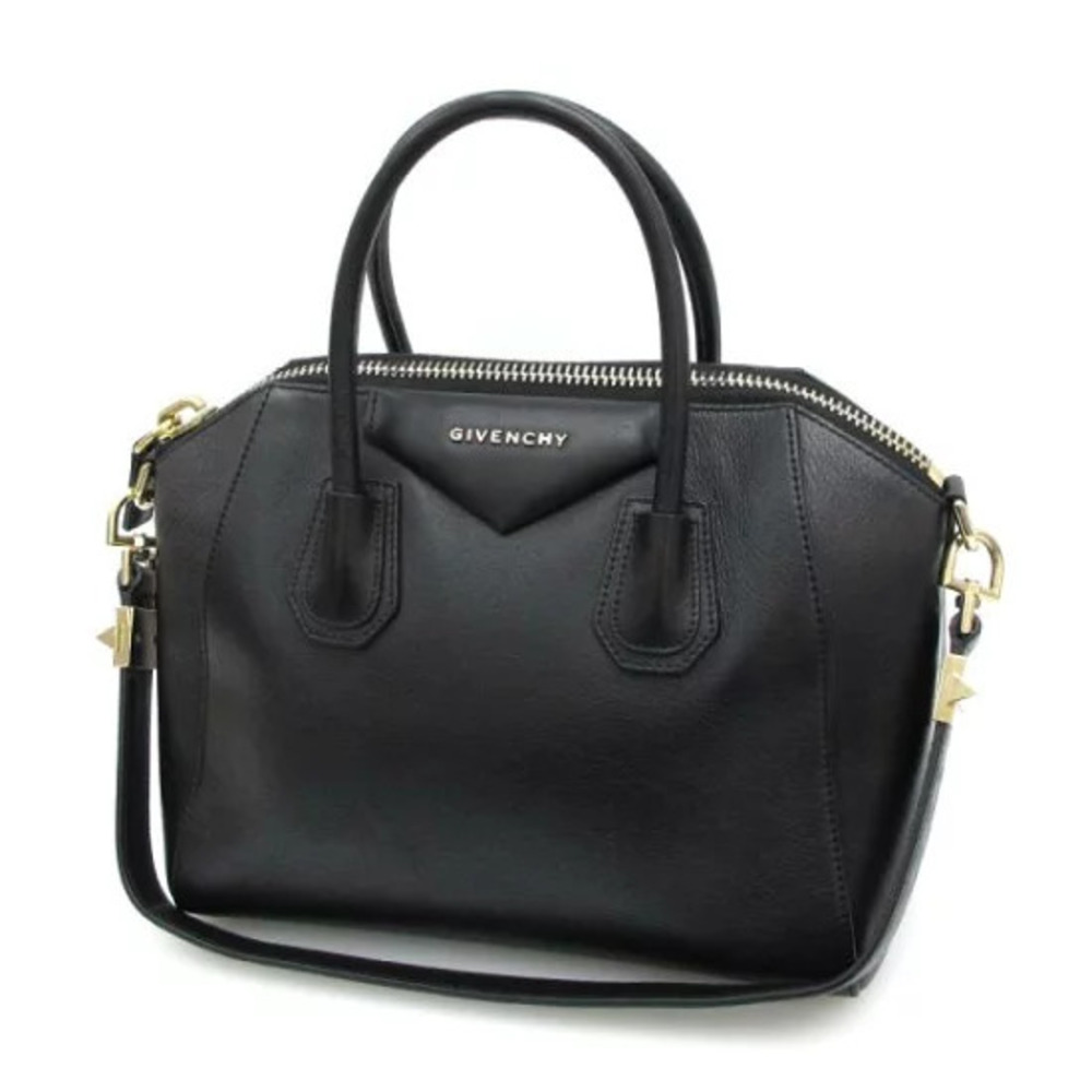 Givenchy Antigona Bag black leather structured pentagonal patch